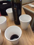Texas Tempranillo from Pedernales Cellars in styrofoam cups